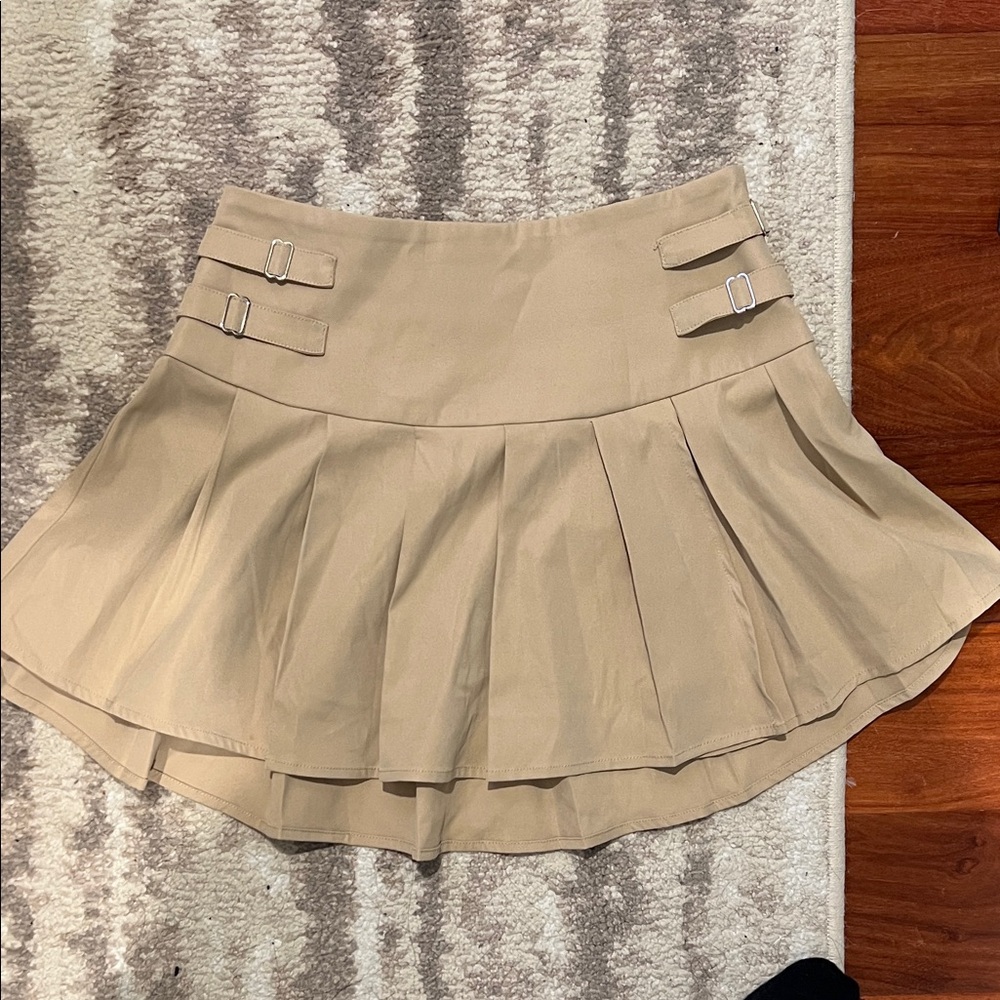 Princess Polly Beige Skater Skirt